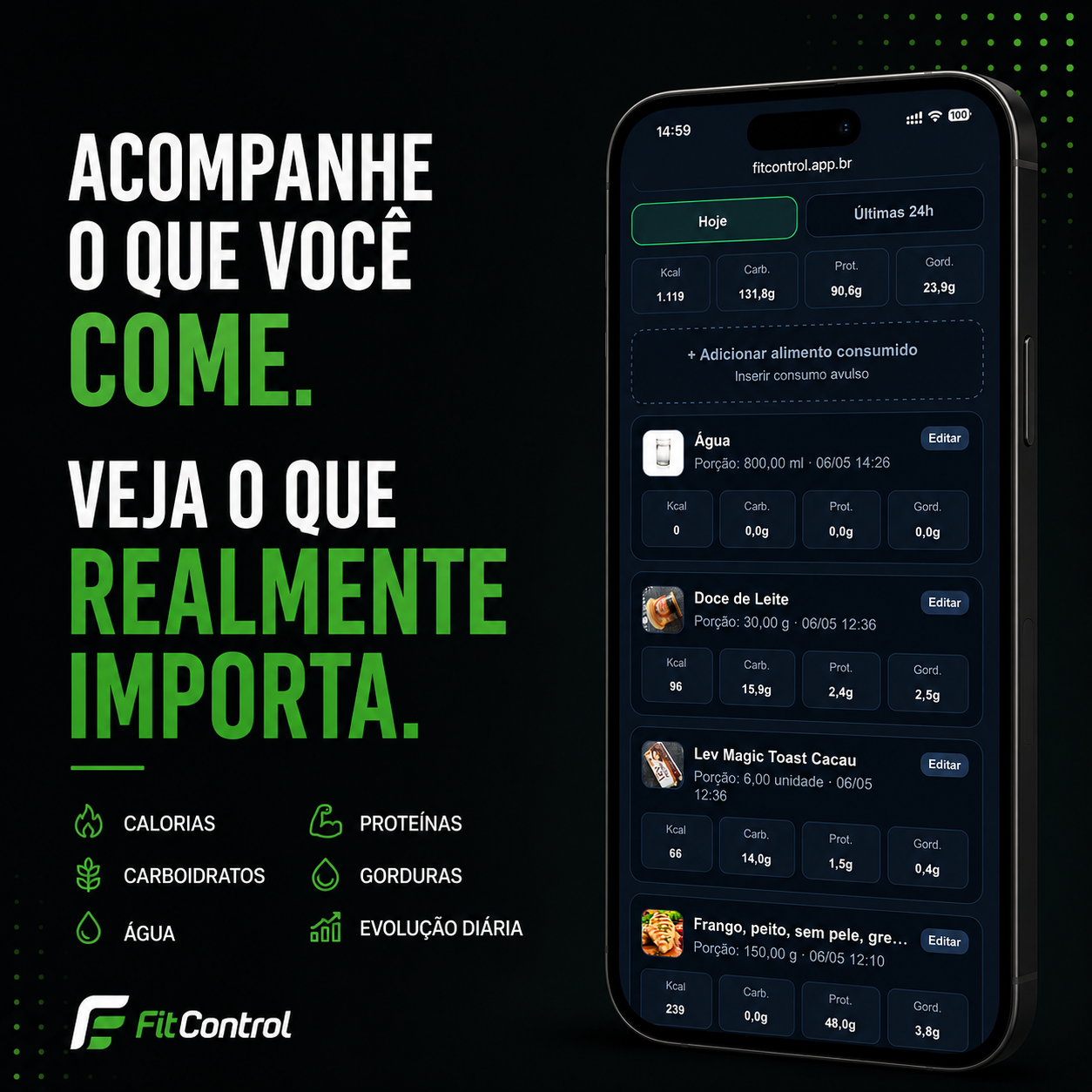 Acompanhe o que você come